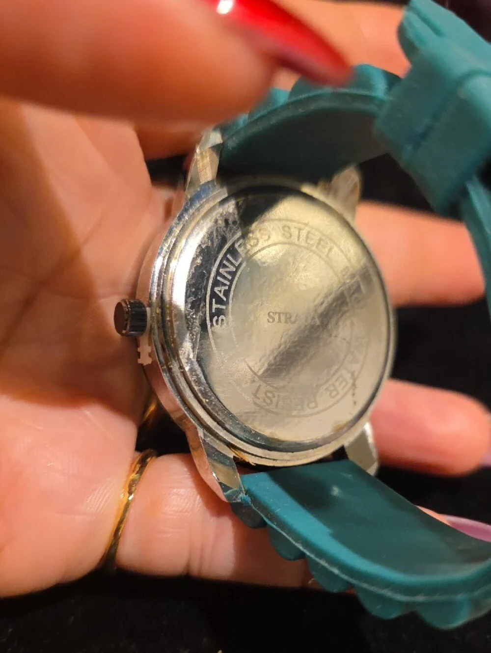 Strada Teal Dial and Teal Silicone Band Watch